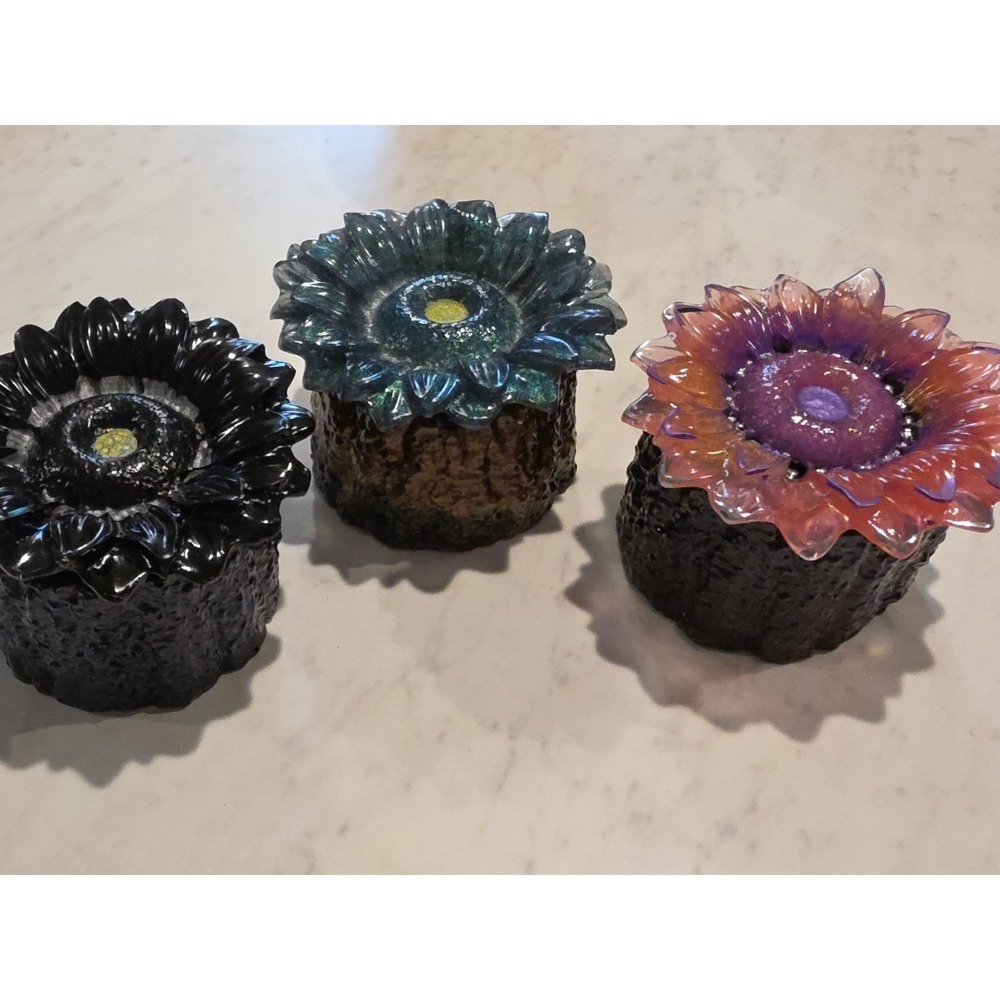 Handmade Resin Sunflower Jars. Price Is For One Jar. 4x2.5